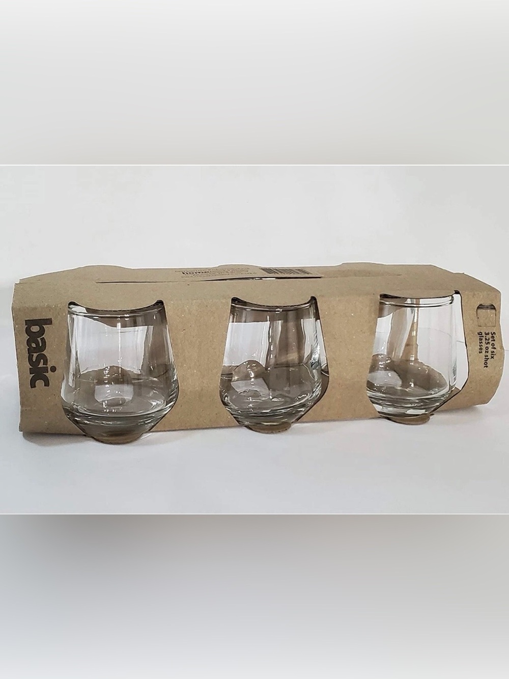 Home Essentials Basic Set of Six 3.25 oz Shot Glasses, Dishwasher Safe
